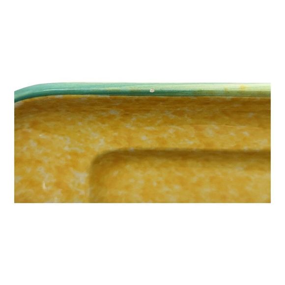 Set Yellow Serving Platter Tray & Bowl made in Italy by Over and Back vintage - Picture 6 of 11